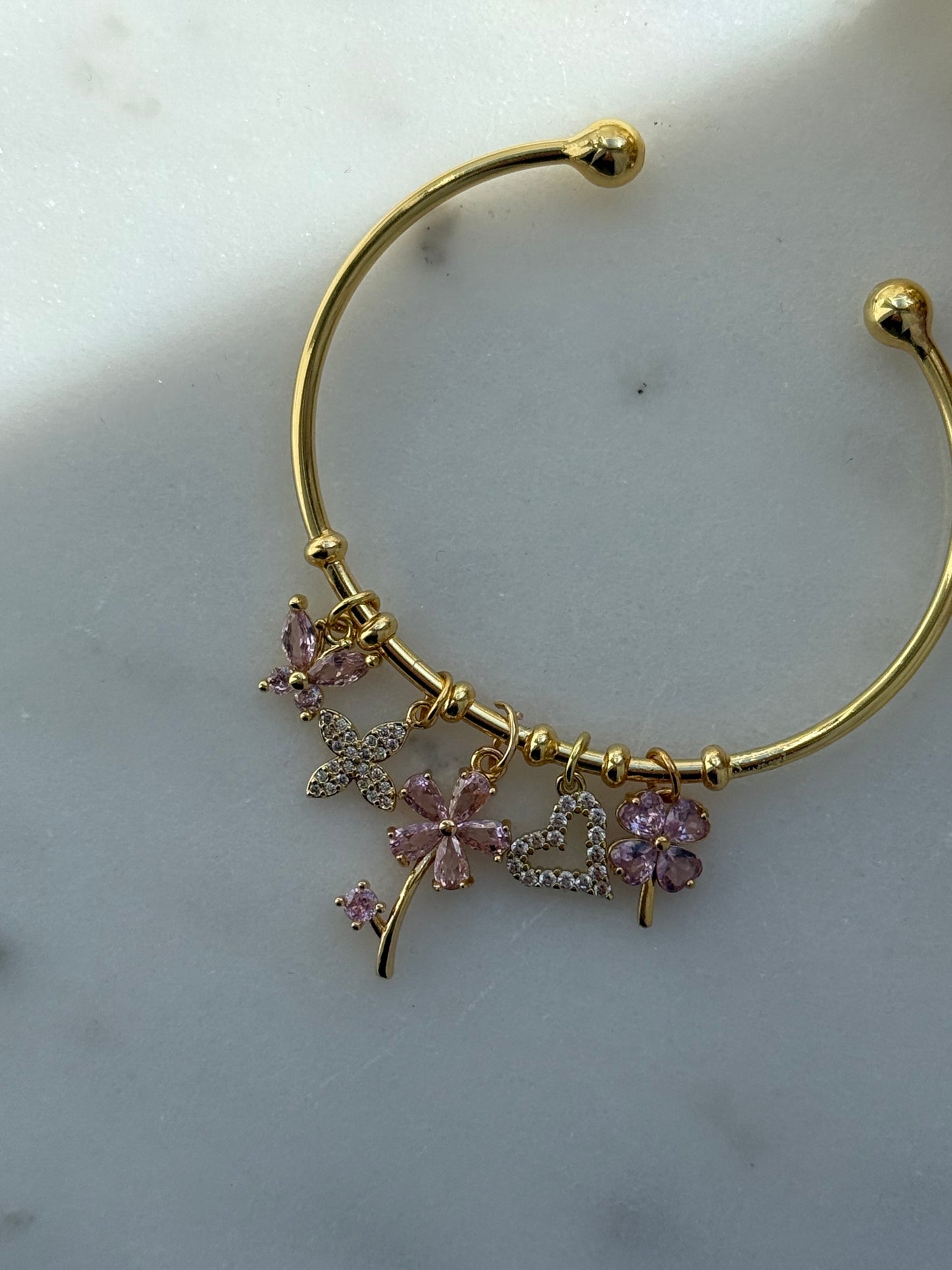 Charms Armband Rosa - 2207