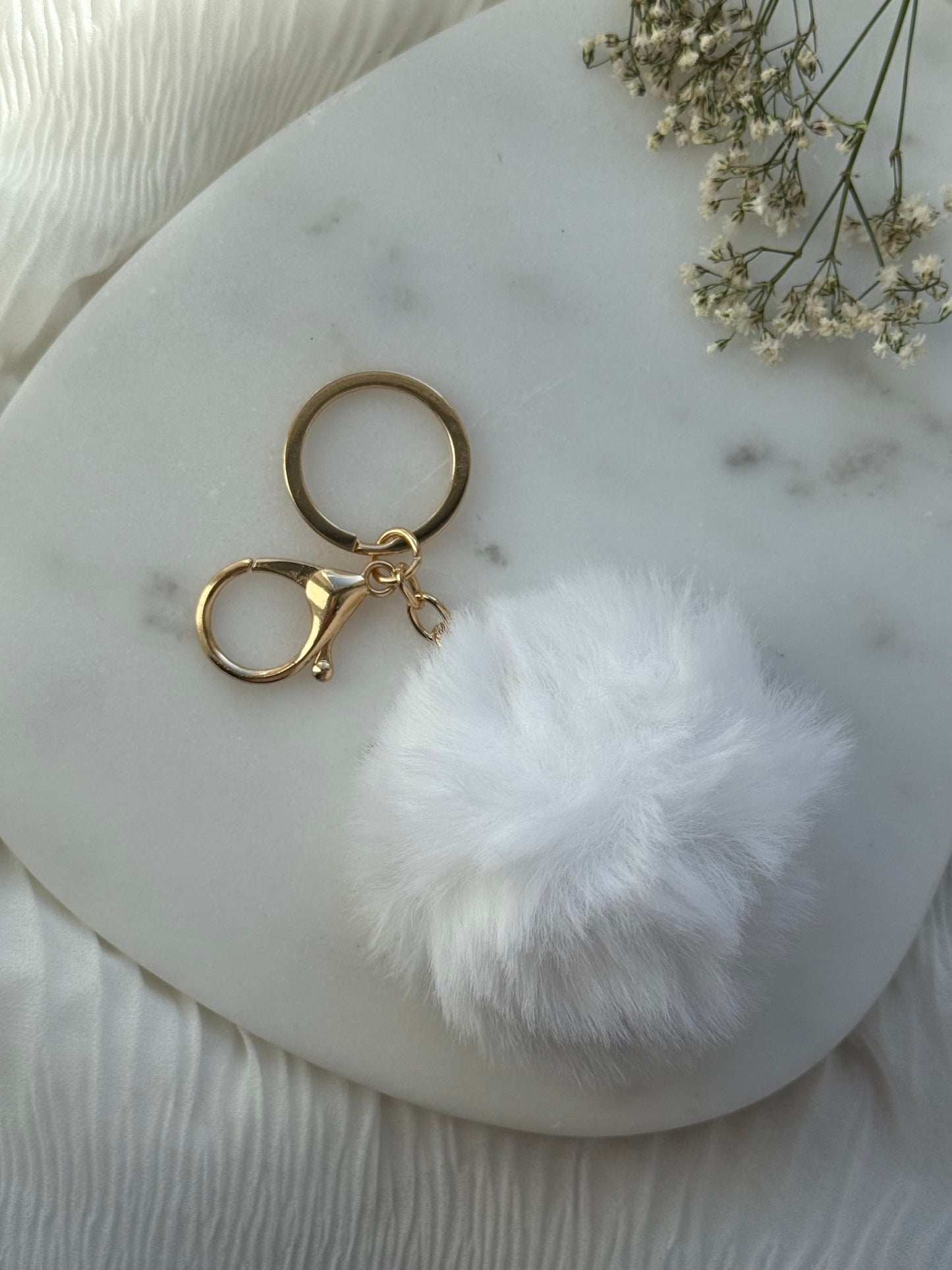 Schlüsselanhänger White Pom Pom - 11148