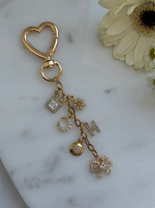 Schlüsselanhänger mit Goldenen Charms - 2049