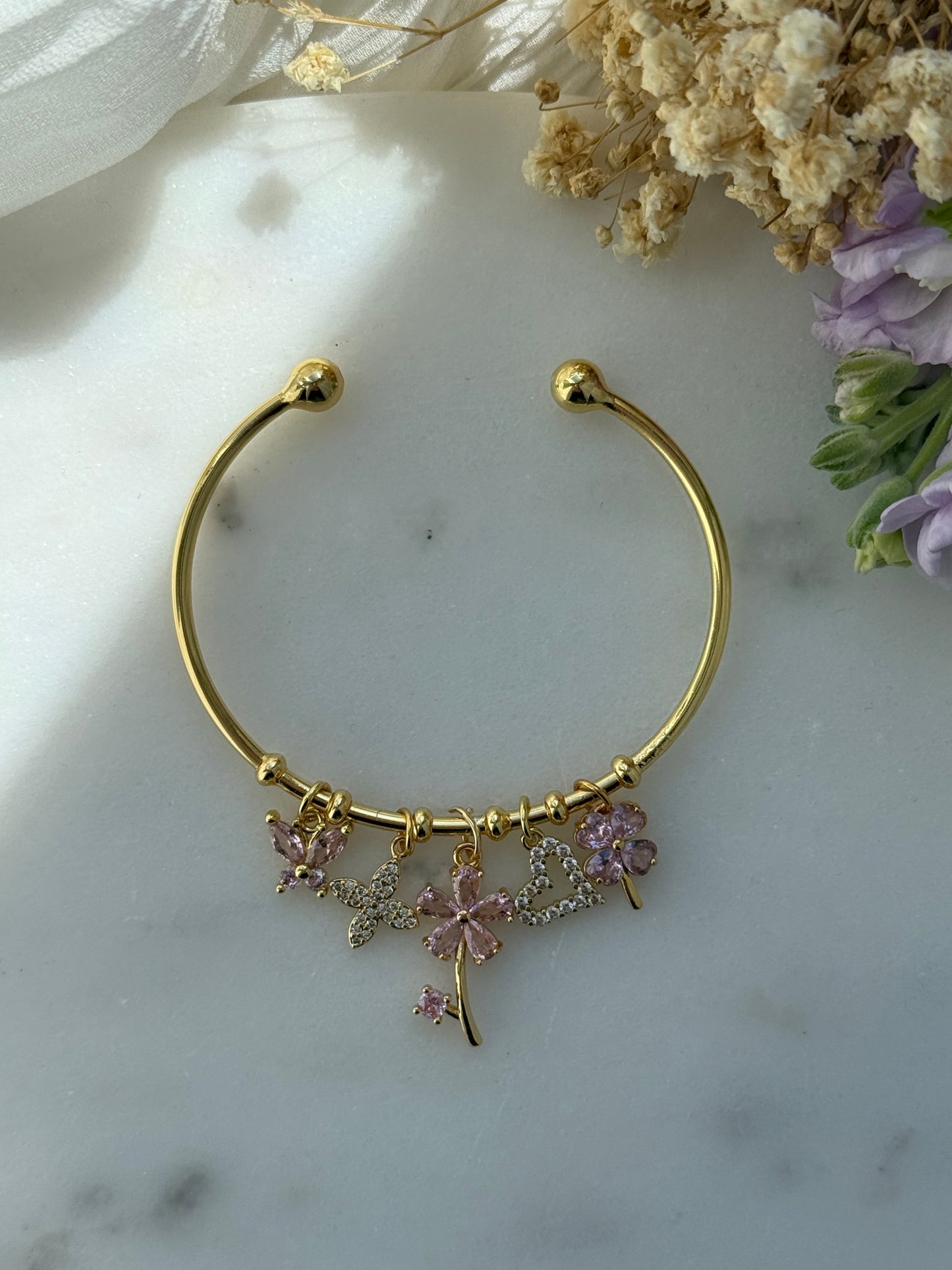 Charms Armband Rosa - 2207