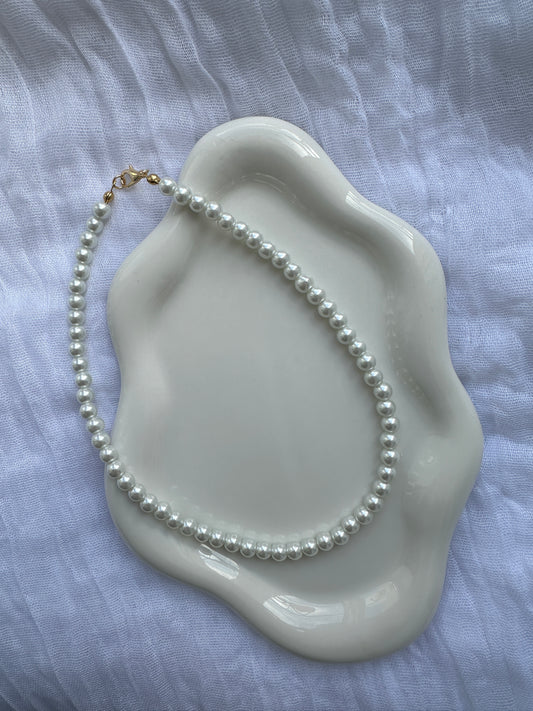 Perlenkette Basic mit Weißen Glasperlen - 10188
