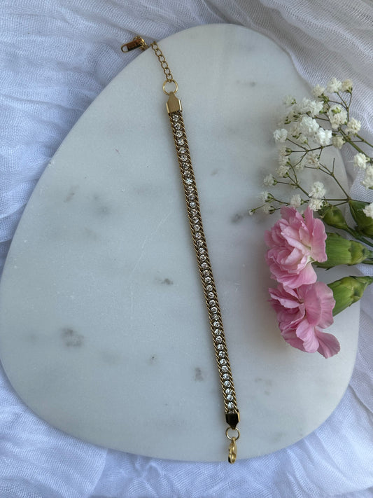 Goldenes Zirkonia Armband - 10630