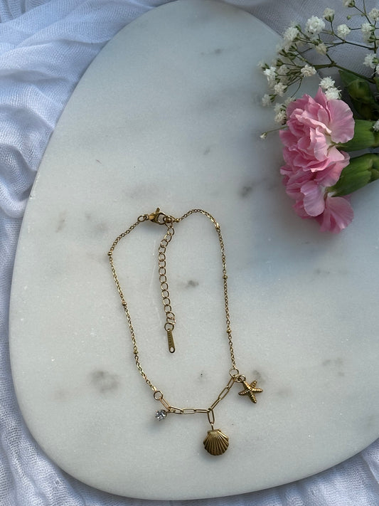 Fußkette mit Muschel Charms - 10653