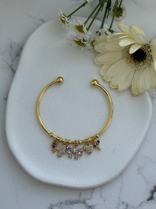 Charms Armband Lila - 2068