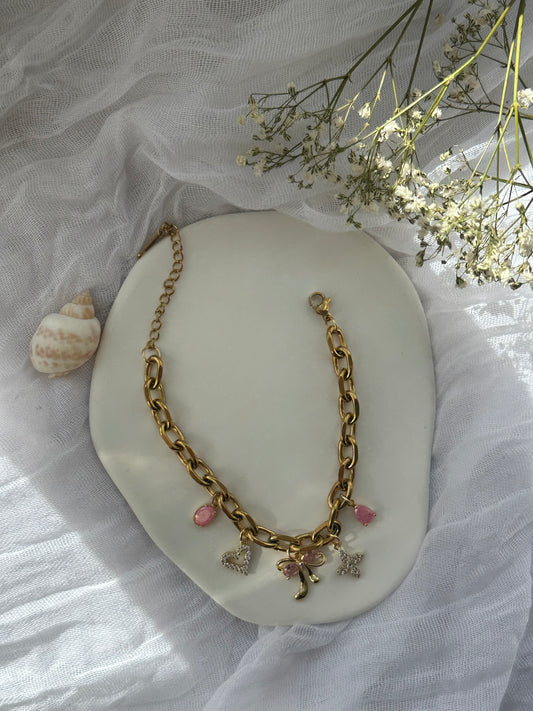 Charms Armband Rosa - 10856