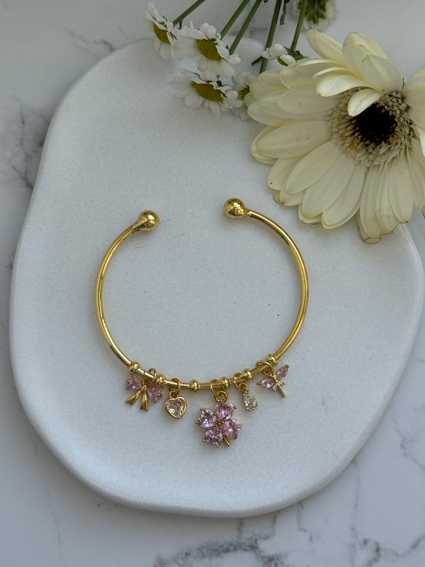 Charms Armband Rosa - 2066