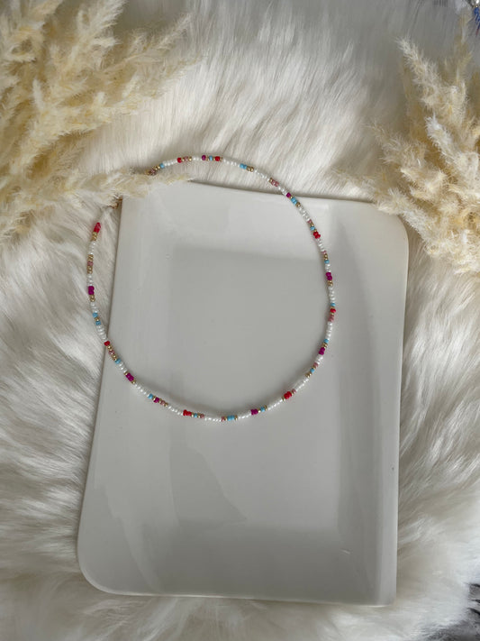 Perlenkette chocker bunt - 10215