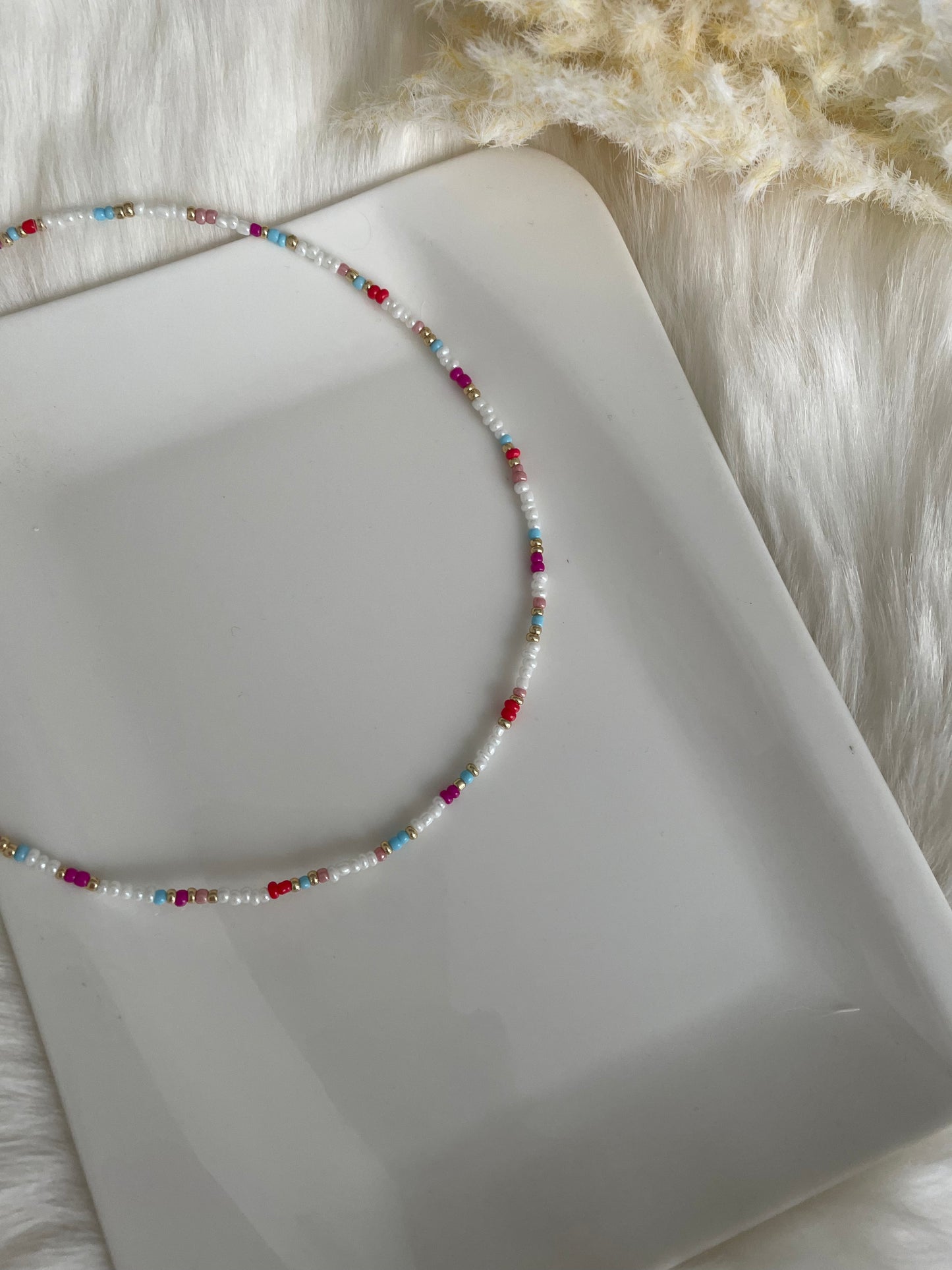 Perlenkette chocker bunt - 10215