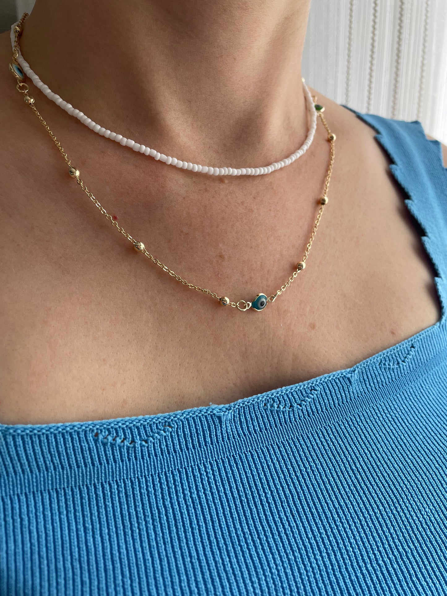 Perlenkette chocker weiß - 10212